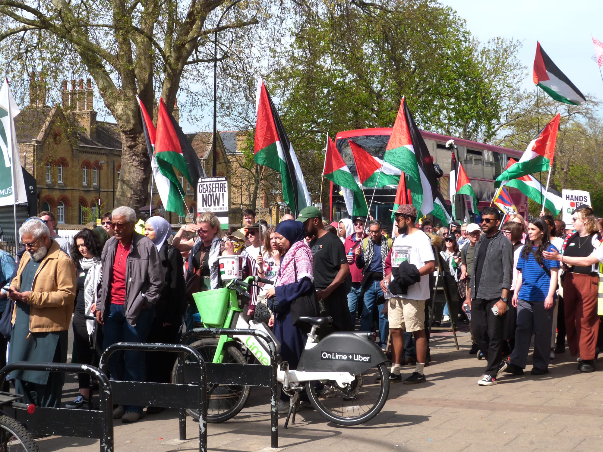 Campaigners marching up high street
