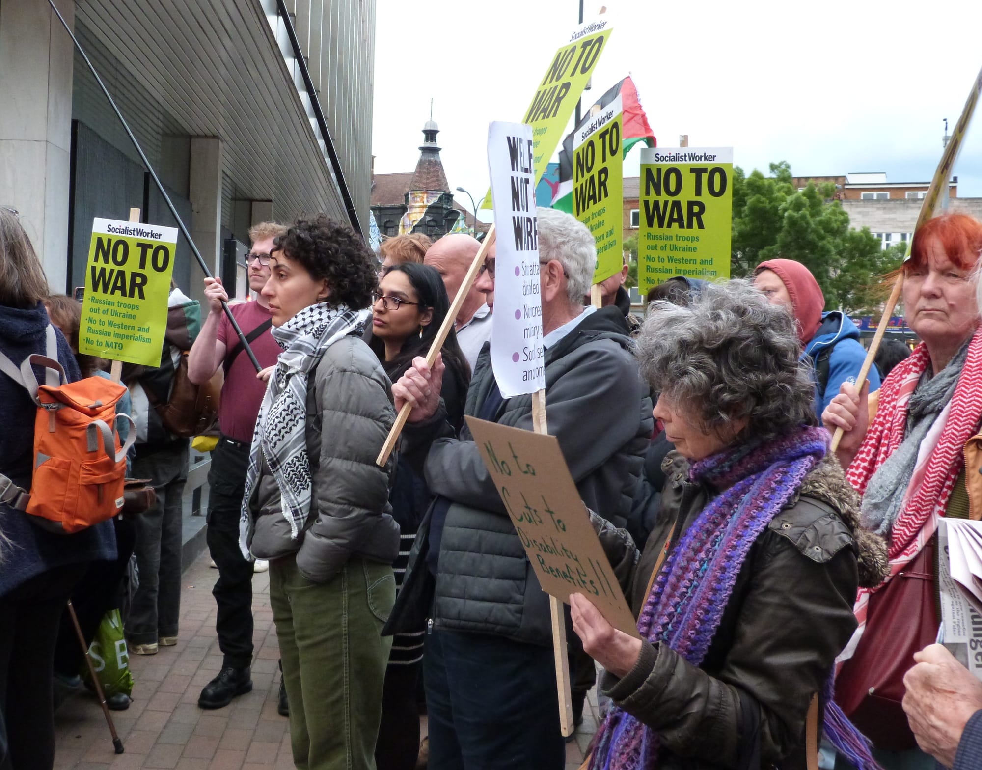 Campaigners listening to speeches. 