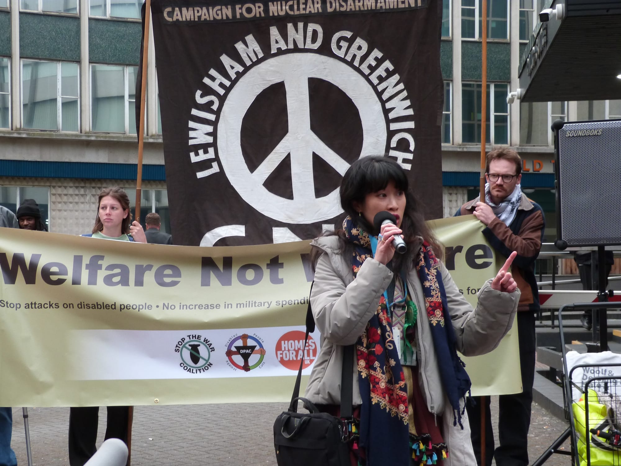 Councillor Hau-Yu Tam addresses the rally