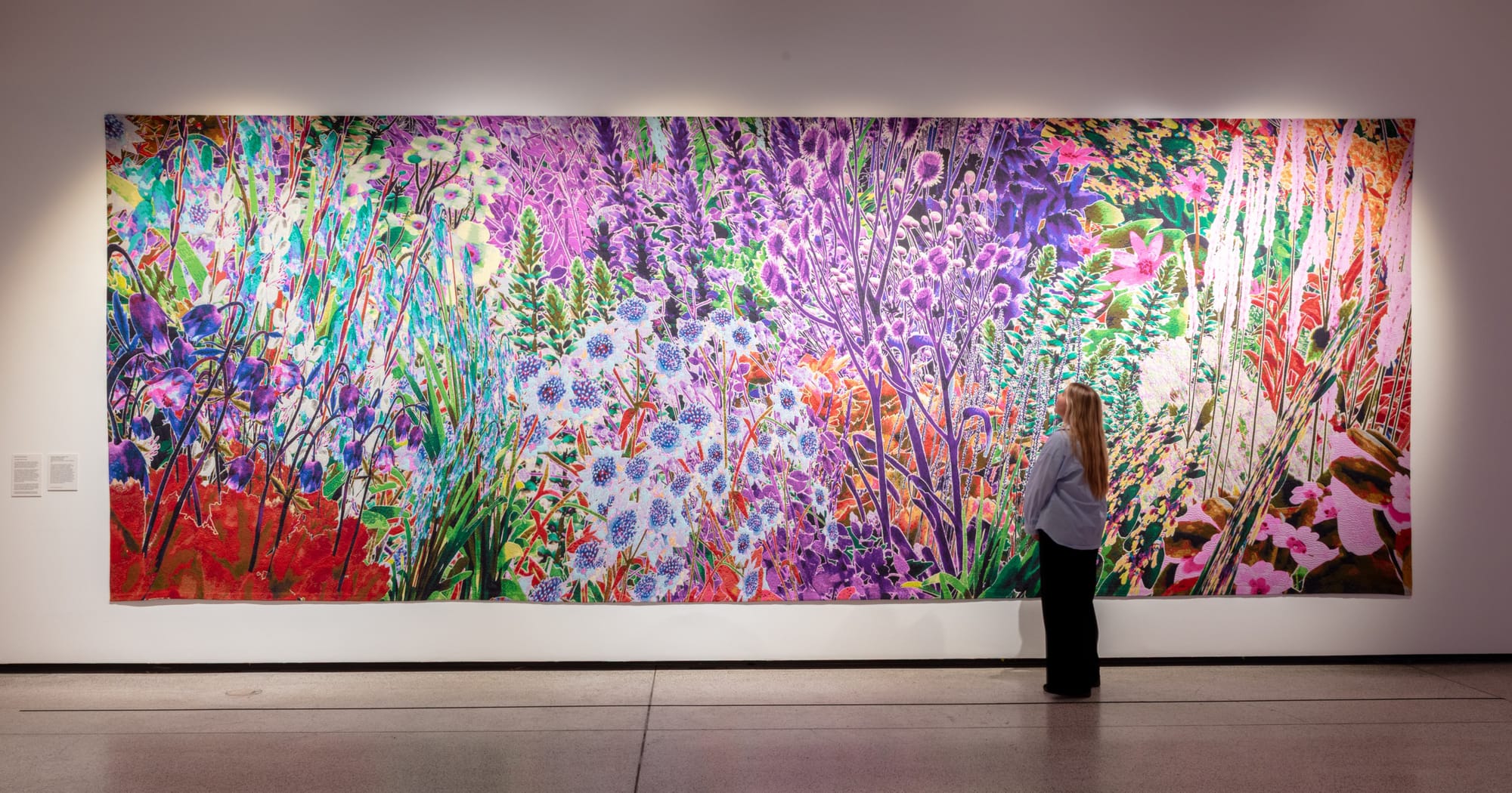 A tapestry of plants and flowers representing the perspective of pollinators.