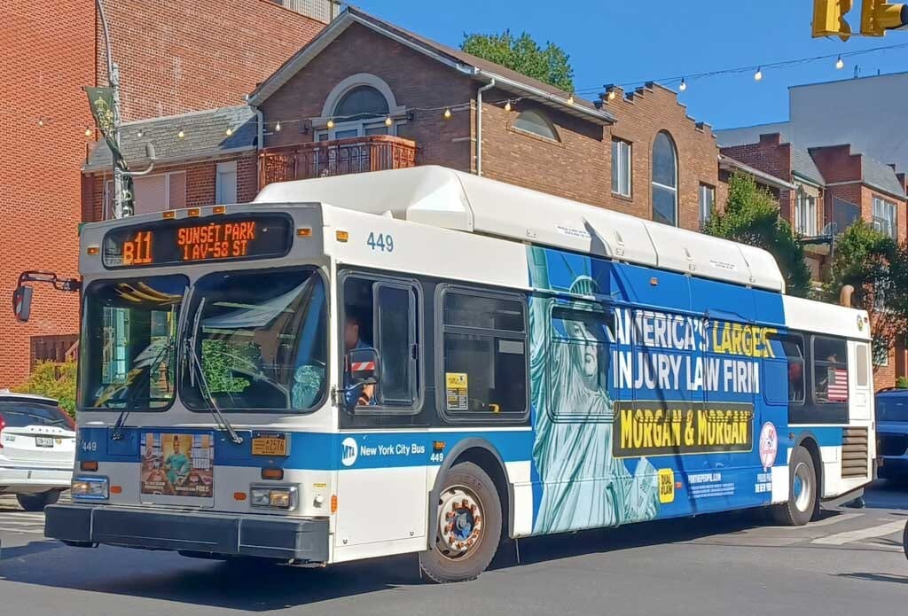 MTA New York Bus in blue livery