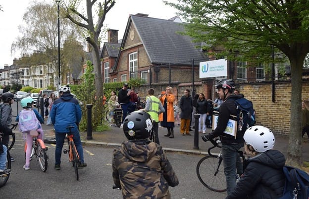 Bus arrives at Edmund Waller - Final stop! 