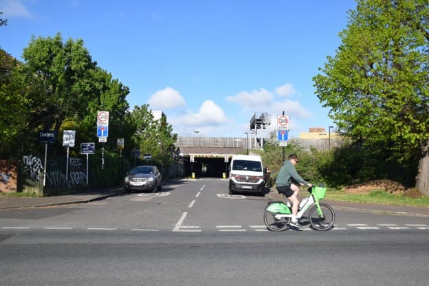 Junction of Cold Blow Lane and Sanford Road where new crossing to Woodpecker Road is planned.
