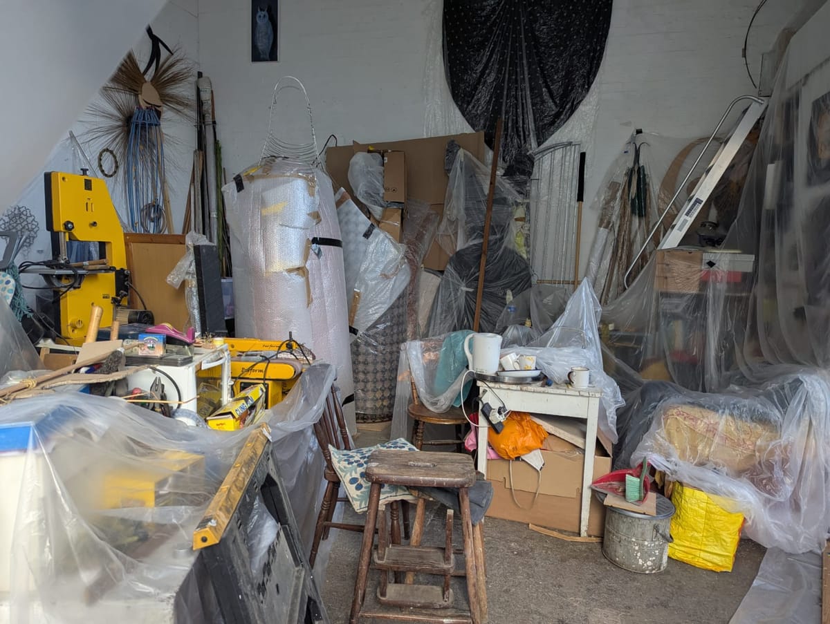 After the flood - artists at Creekside, Deptford mop up