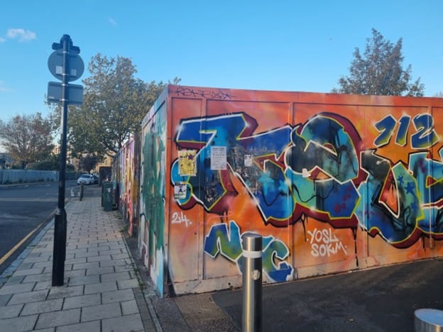 "Unsightly" New Cross hoarding on the way out