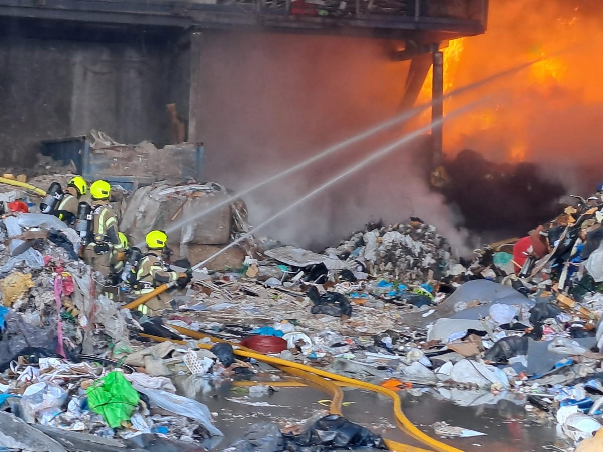 Huge fire at Deptford recycling centre