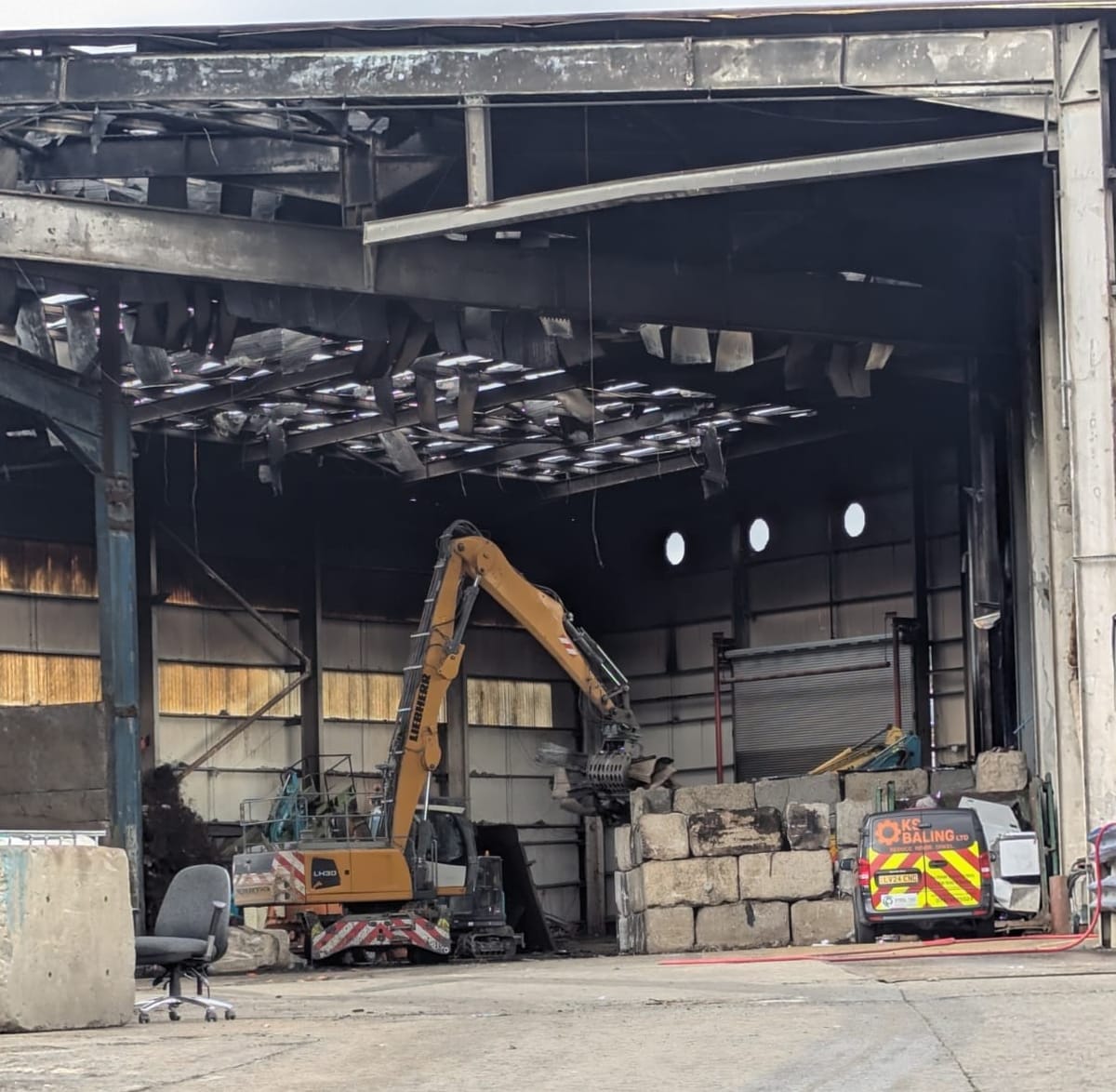 Clean up begins after fire at Deptford recycling transfer station