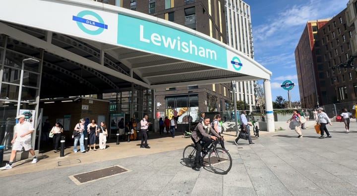 Forecourt of Lewisham DLR station