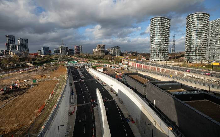 Aerial view of the tunnel approach