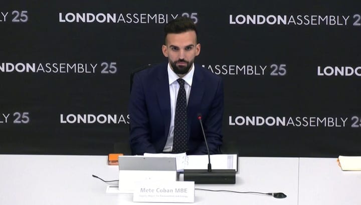 Deputy London mayor Mete Coban.  