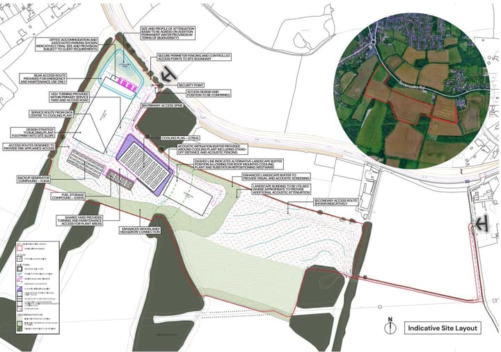 Plan of indicative site layout - land fronting Sevenoaks Road, Orpington. 